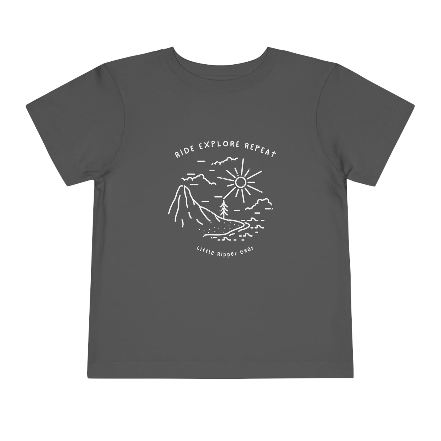 Ride Explore Repeat Mountain Scene - Toddler Short Sleeve Tee