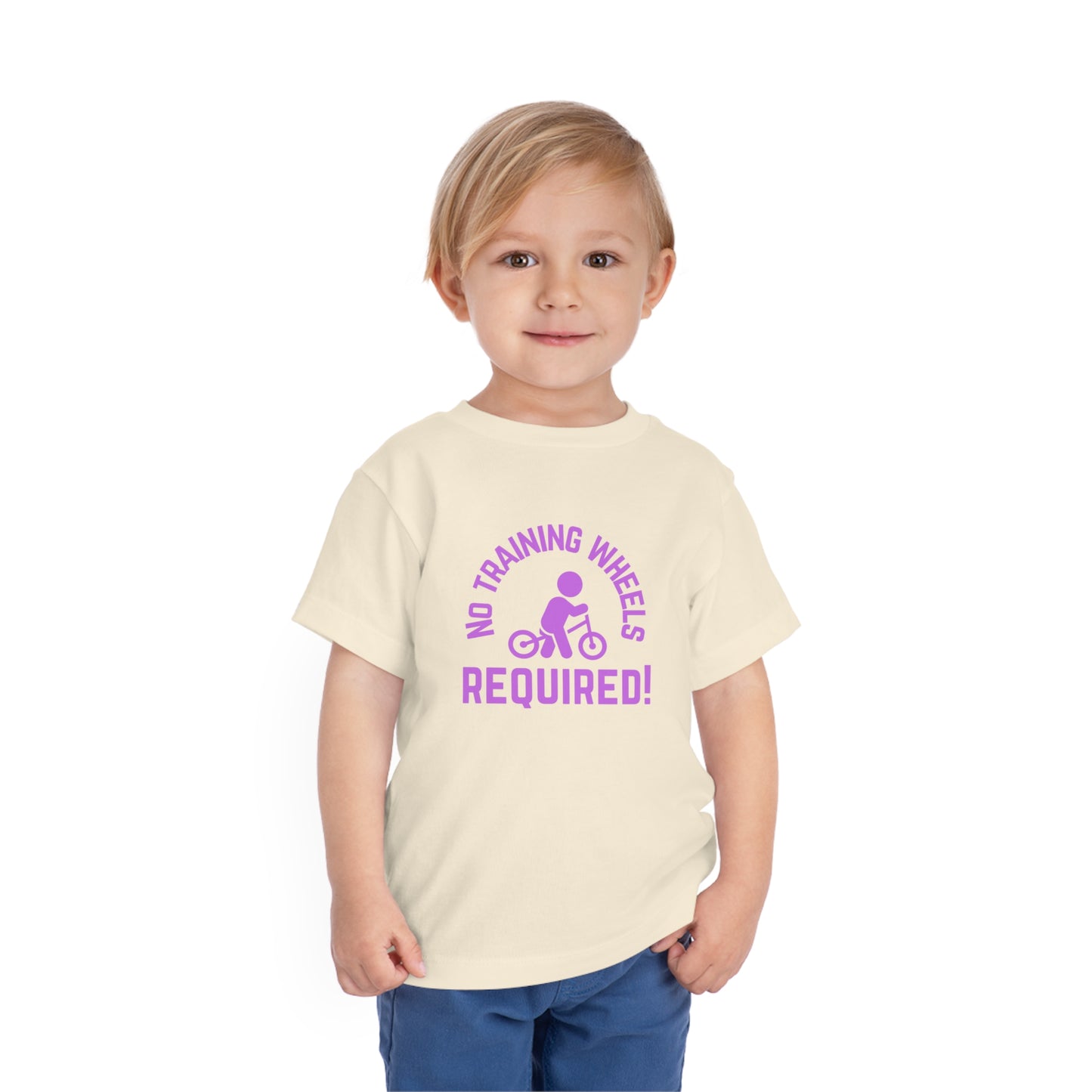 Little Ripper No Training Wheels Required Strider Bike - Toddler Short Sleeve Tee - Purple text