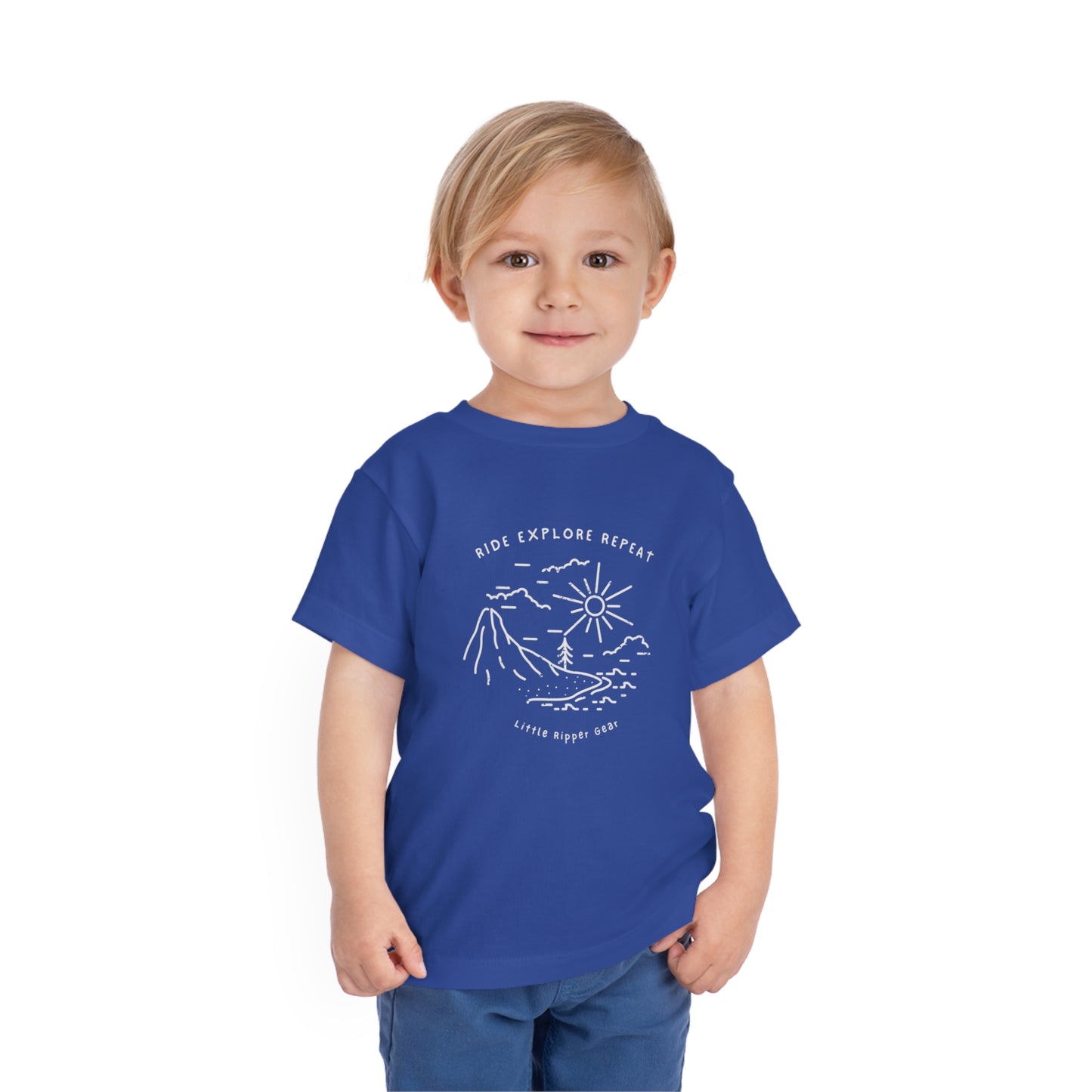 Ride Explore Repeat Mountain Scene - Toddler Short Sleeve Tee