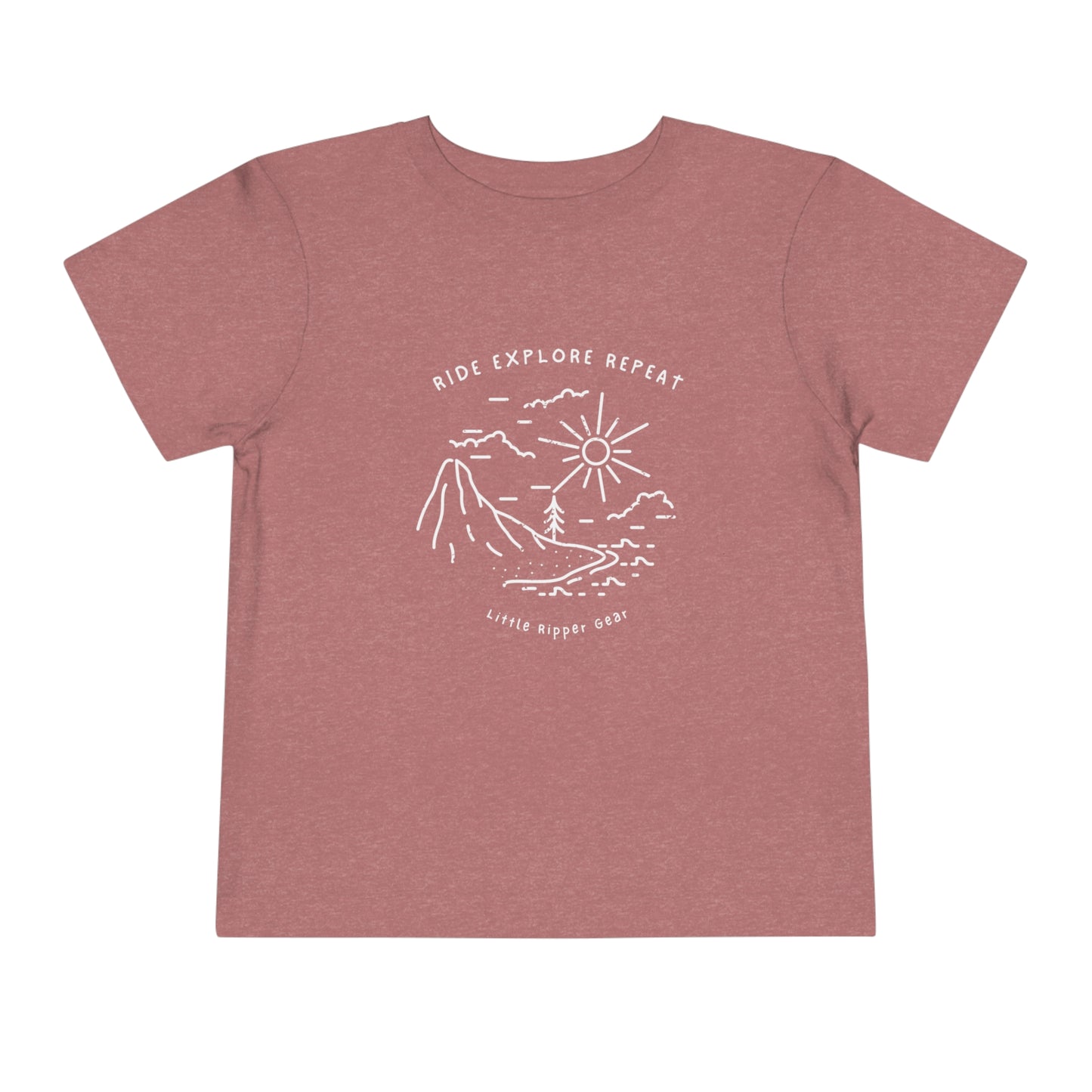 Ride Explore Repeat Mountain Scene - Toddler Short Sleeve Tee
