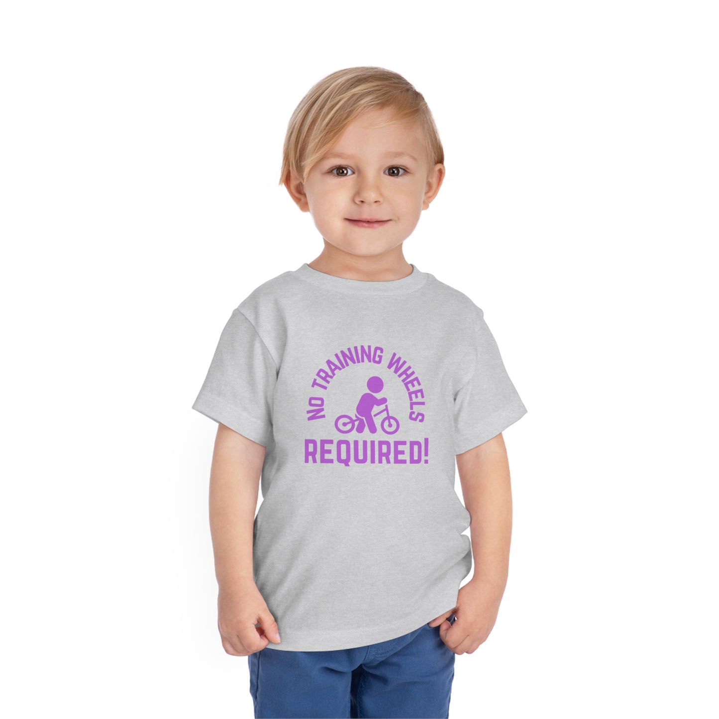 Little Ripper No Training Wheels Required Strider Bike - Toddler Short Sleeve Tee - Purple text