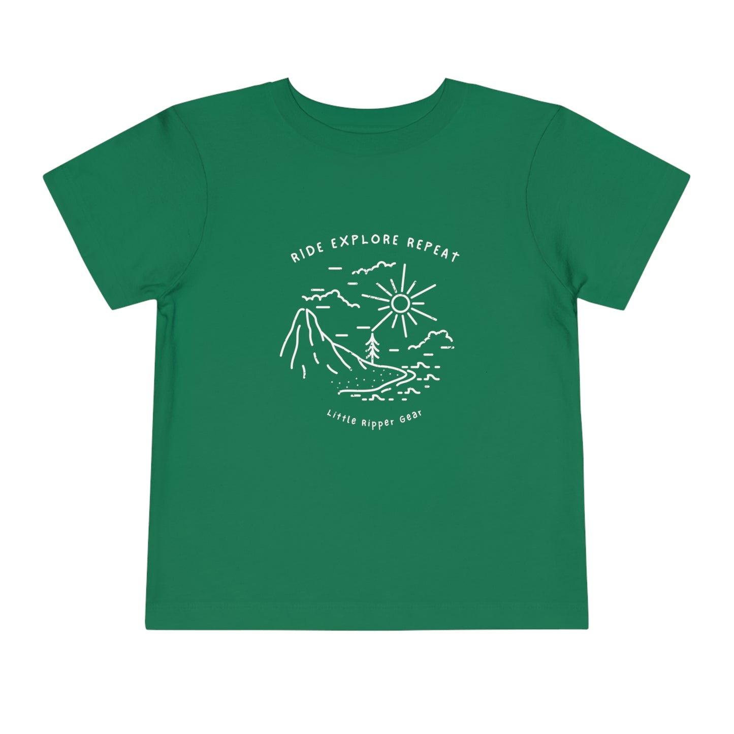 Ride Explore Repeat Mountain Scene - Toddler Short Sleeve Tee