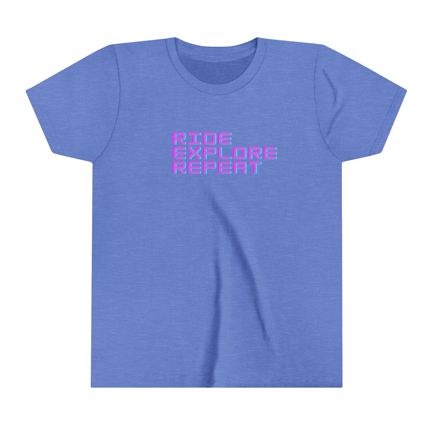Ride Explore Repeat - Words Only - Youth Short Sleeve Tee
