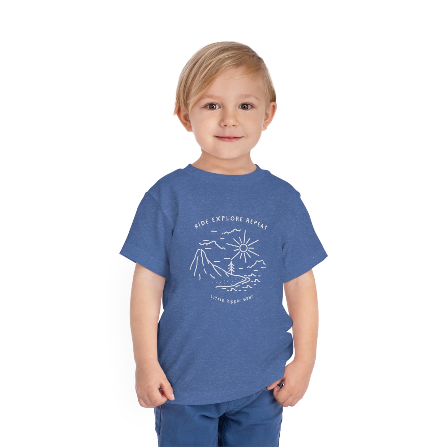 Ride Explore Repeat Mountain Scene - Toddler Short Sleeve Tee