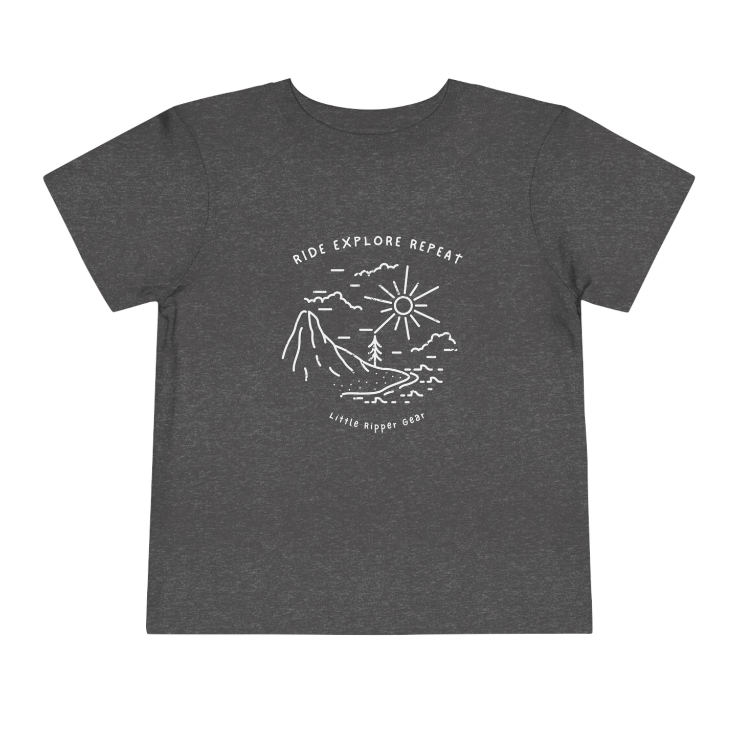 Ride Explore Repeat Mountain Scene - Toddler Short Sleeve Tee