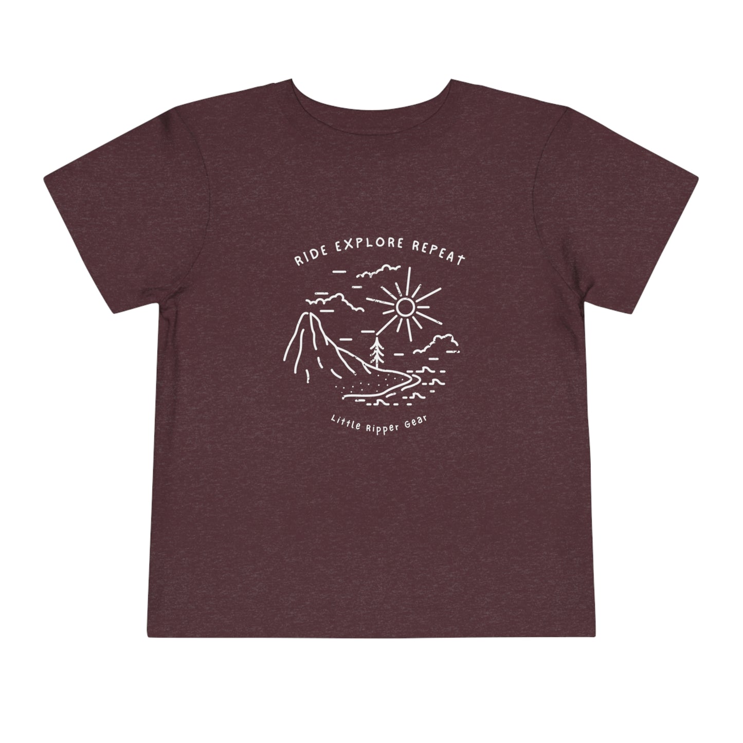Ride Explore Repeat Mountain Scene - Toddler Short Sleeve Tee