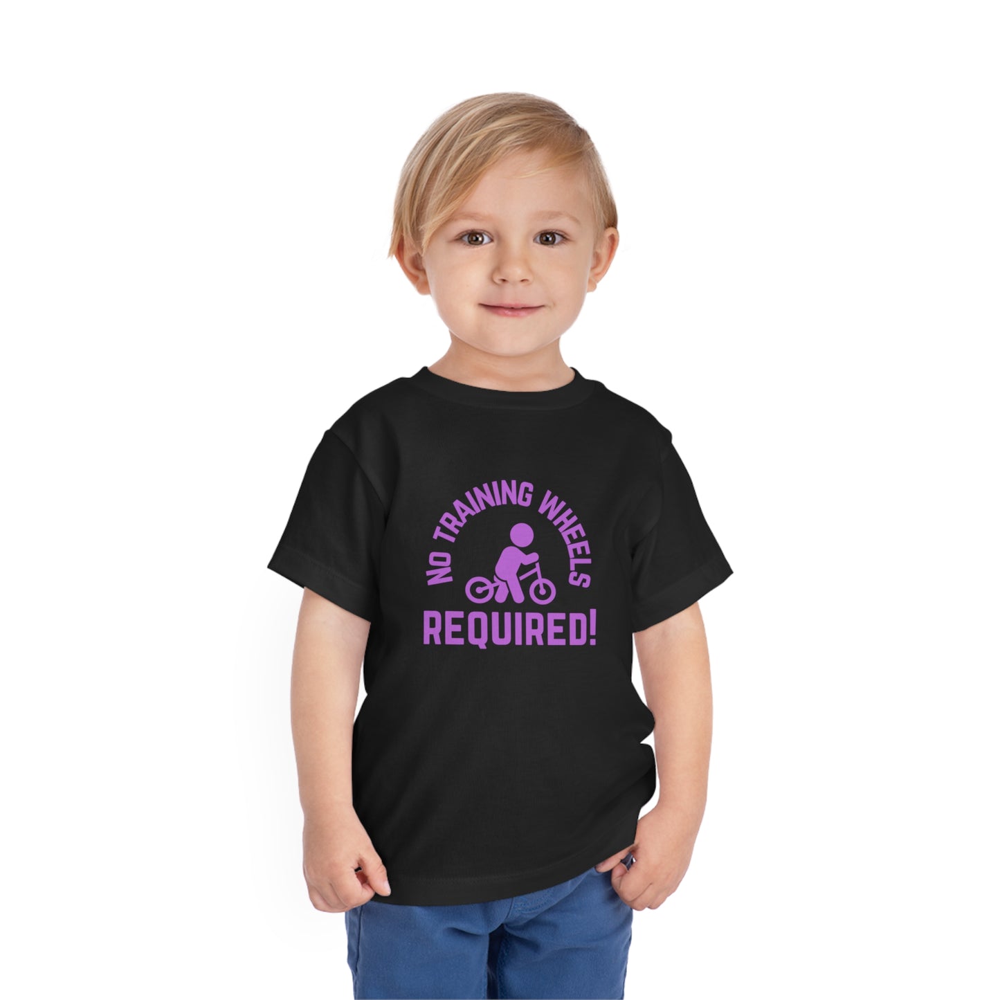 Little Ripper No Training Wheels Required Strider Bike - Toddler Short Sleeve Tee - Purple text