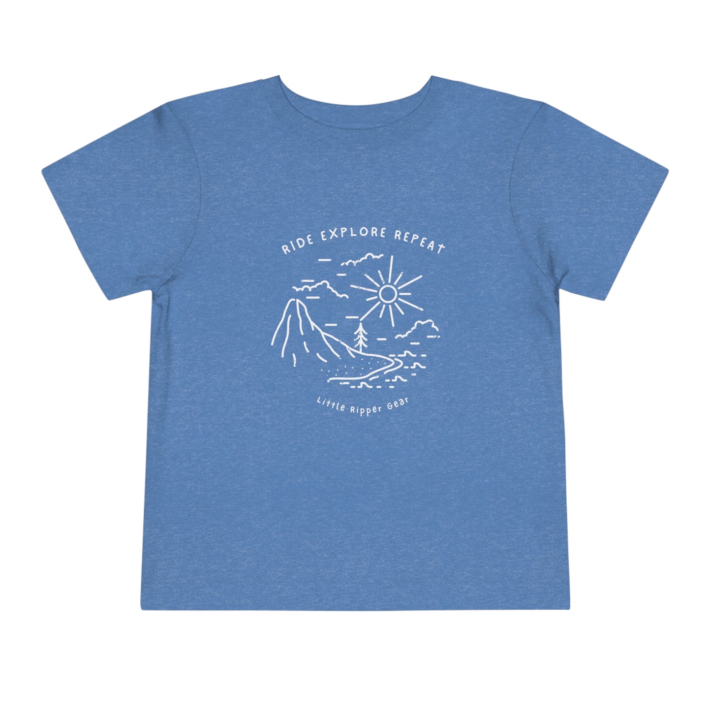 Ride Explore Repeat Mountain Scene - Toddler Short Sleeve Tee