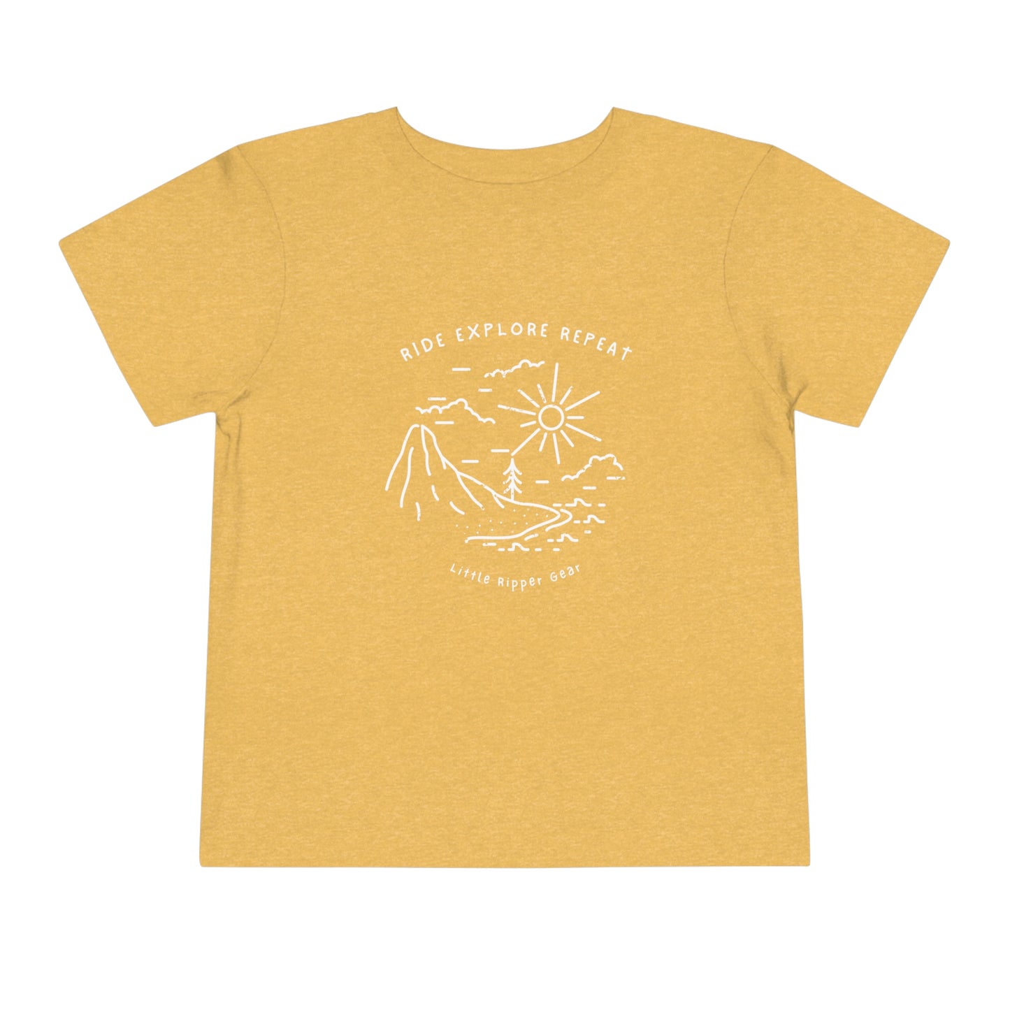 Ride Explore Repeat Mountain Scene - Toddler Short Sleeve Tee