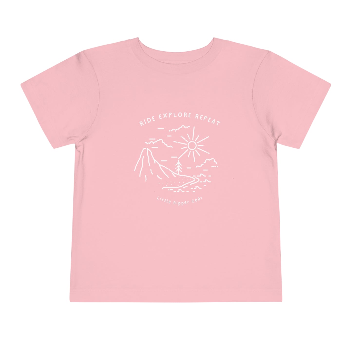 Ride Explore Repeat Mountain Scene - Toddler Short Sleeve Tee