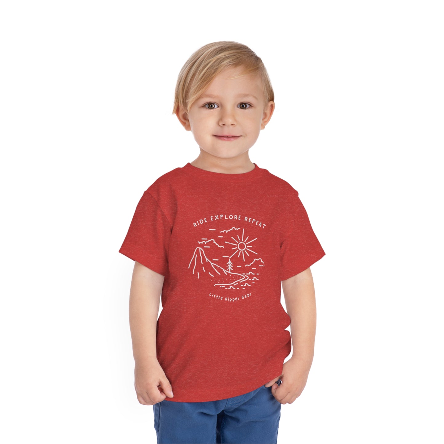 Ride Explore Repeat Mountain Scene - Toddler Short Sleeve Tee