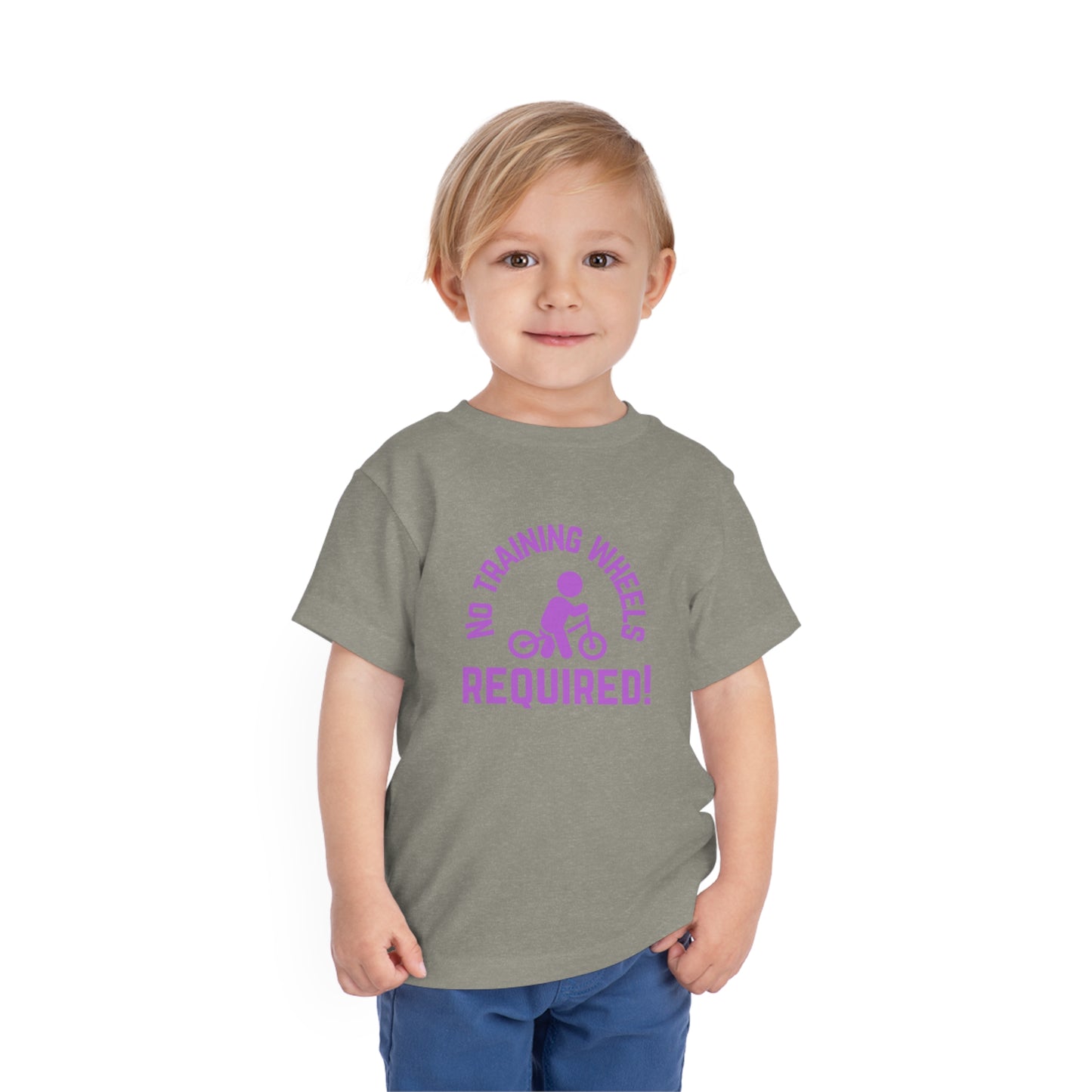 Little Ripper No Training Wheels Required Strider Bike - Toddler Short Sleeve Tee - Purple text