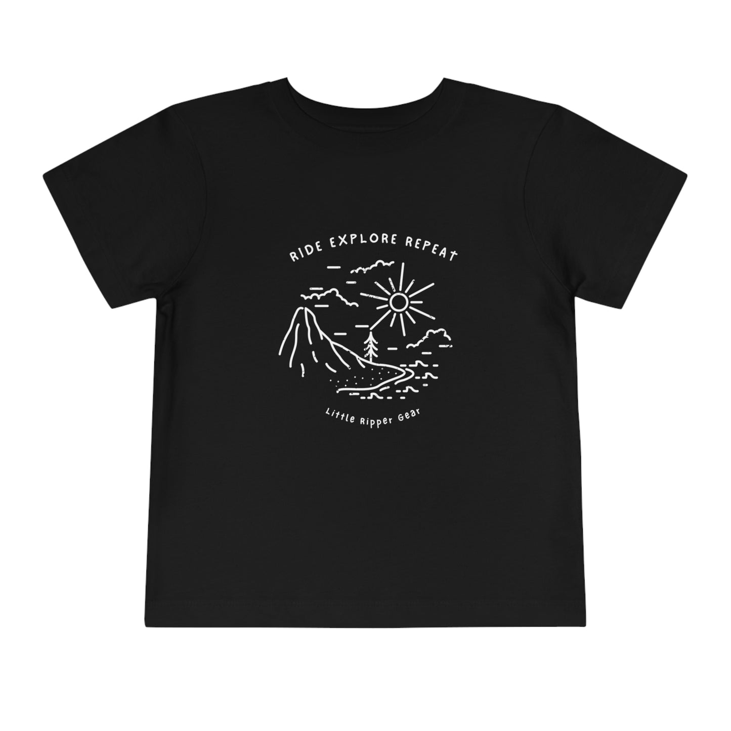 Ride Explore Repeat Mountain Scene - Toddler Short Sleeve Tee