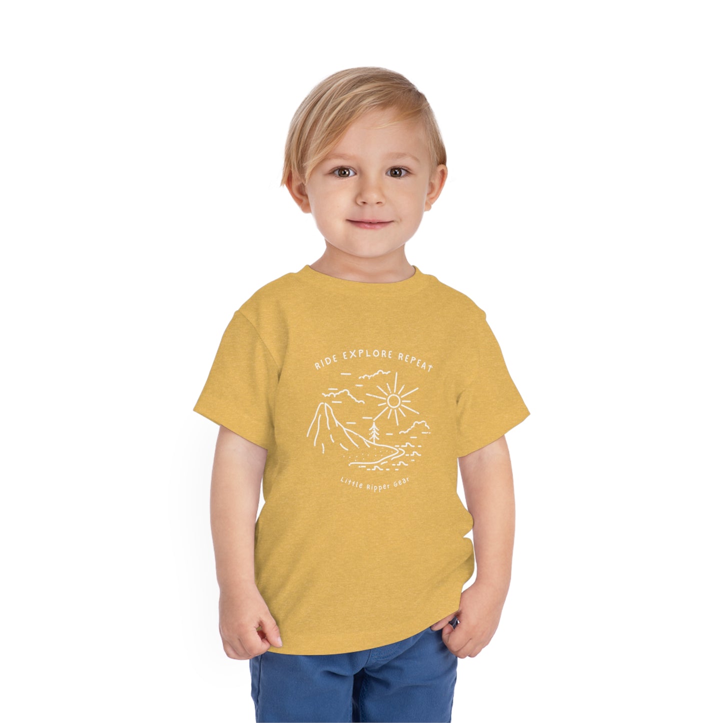 Ride Explore Repeat Mountain Scene - Toddler Short Sleeve Tee