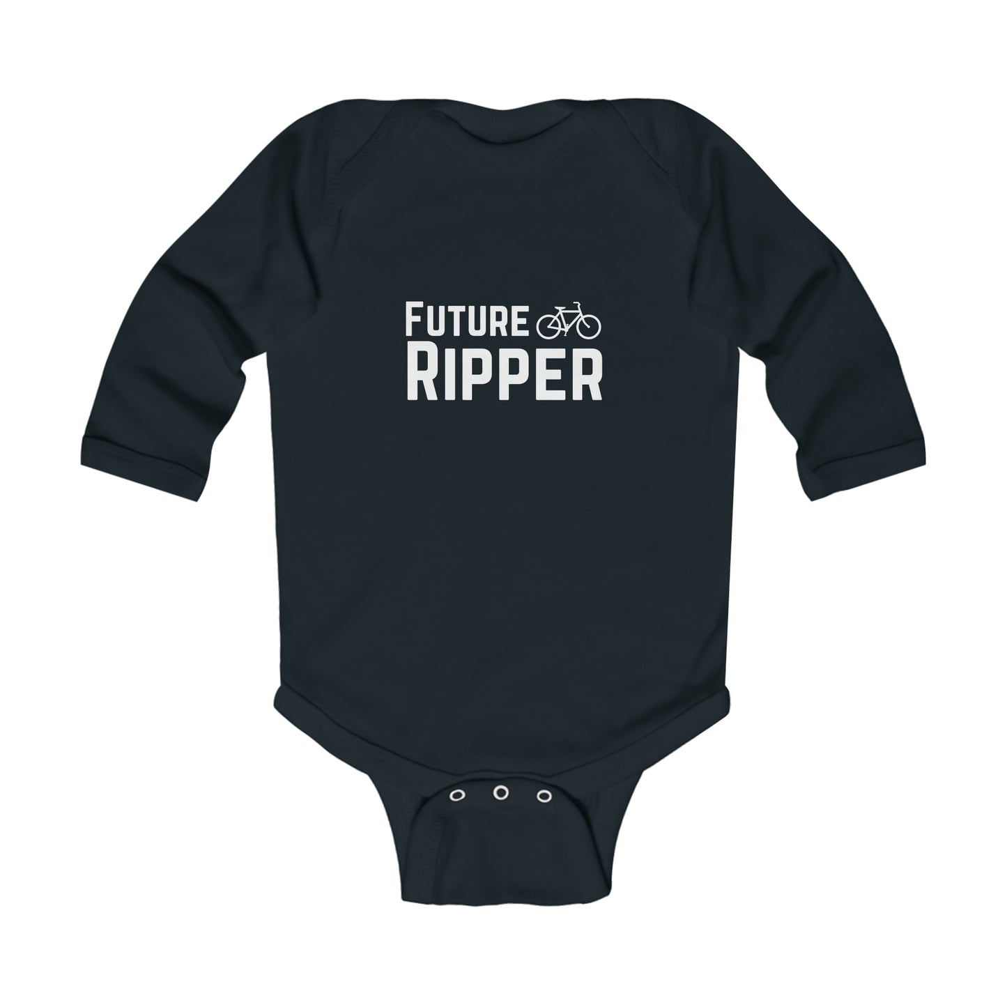 Future Ripper Bike - Long Sleeve Bodysuit - White Logo