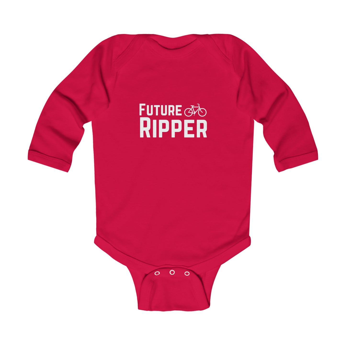 Future Ripper Bike - Long Sleeve Bodysuit - White Logo