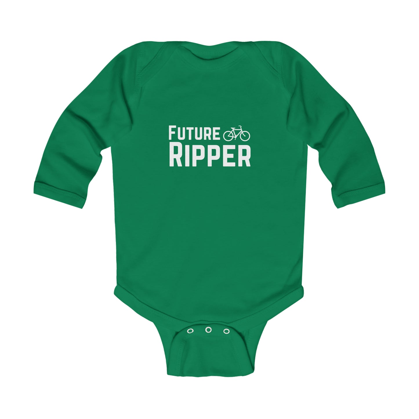 Future Ripper Bike - Long Sleeve Bodysuit - White Logo