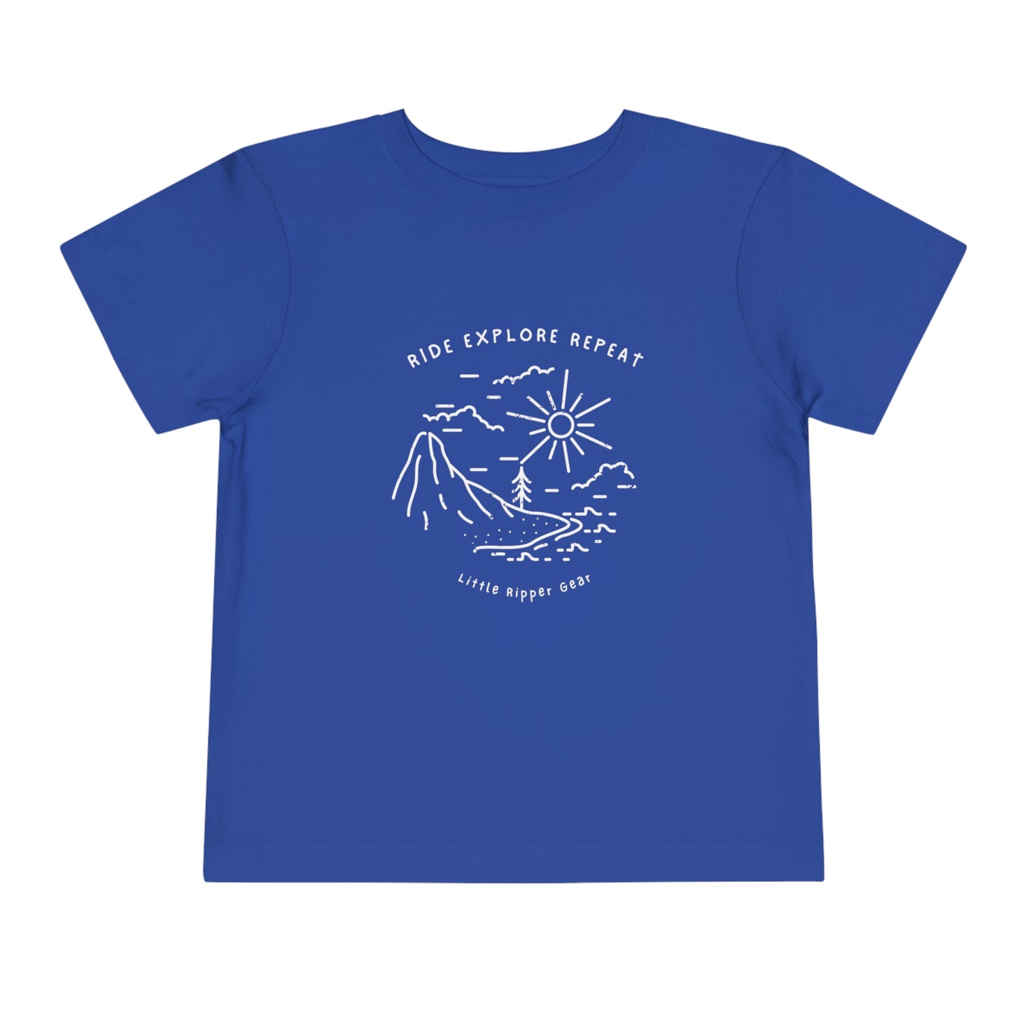 Ride Explore Repeat Mountain Scene - Toddler Short Sleeve Tee