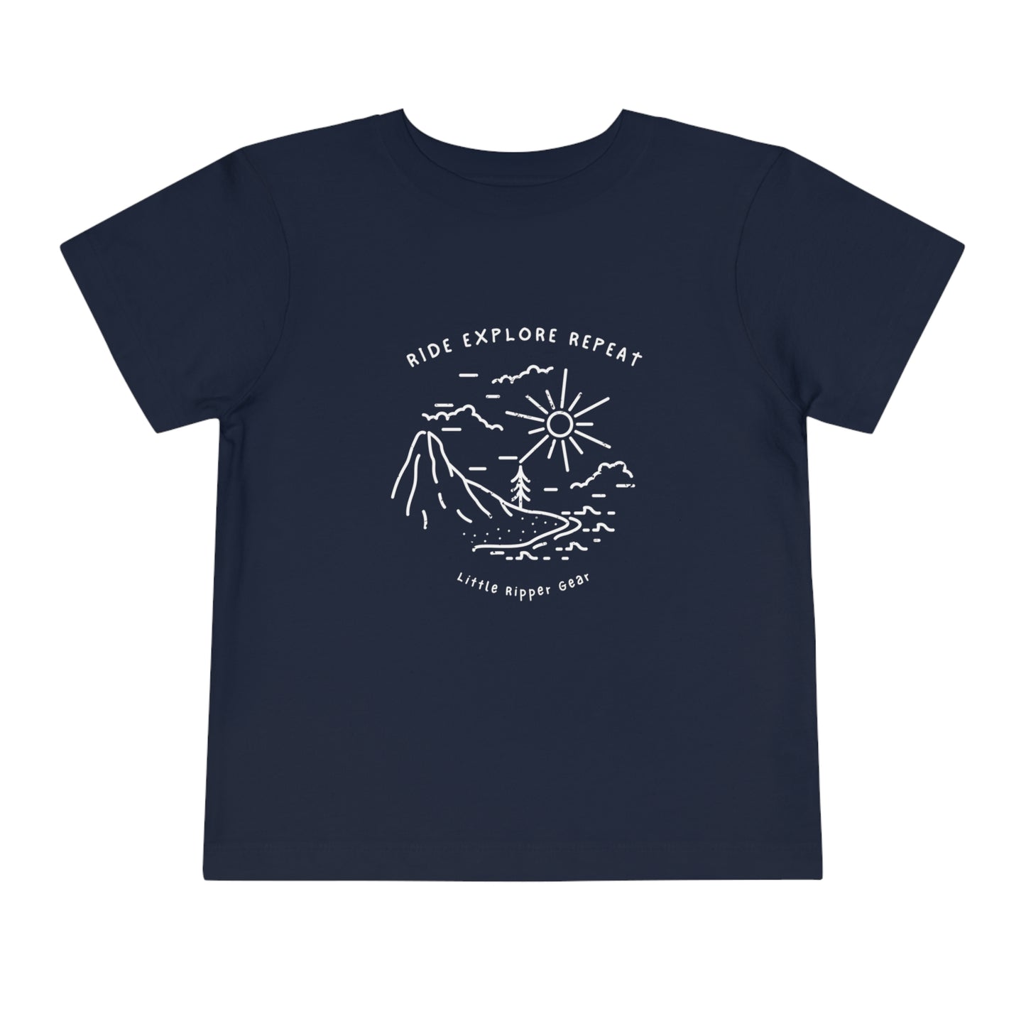 Ride Explore Repeat Mountain Scene - Toddler Short Sleeve Tee