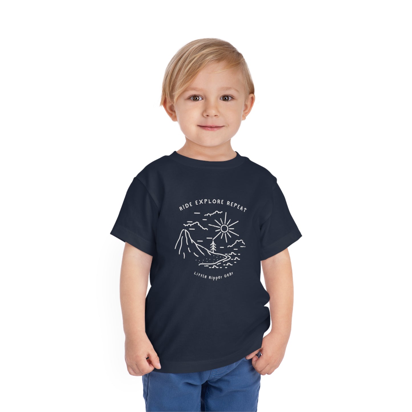 Ride Explore Repeat Mountain Scene - Toddler Short Sleeve Tee