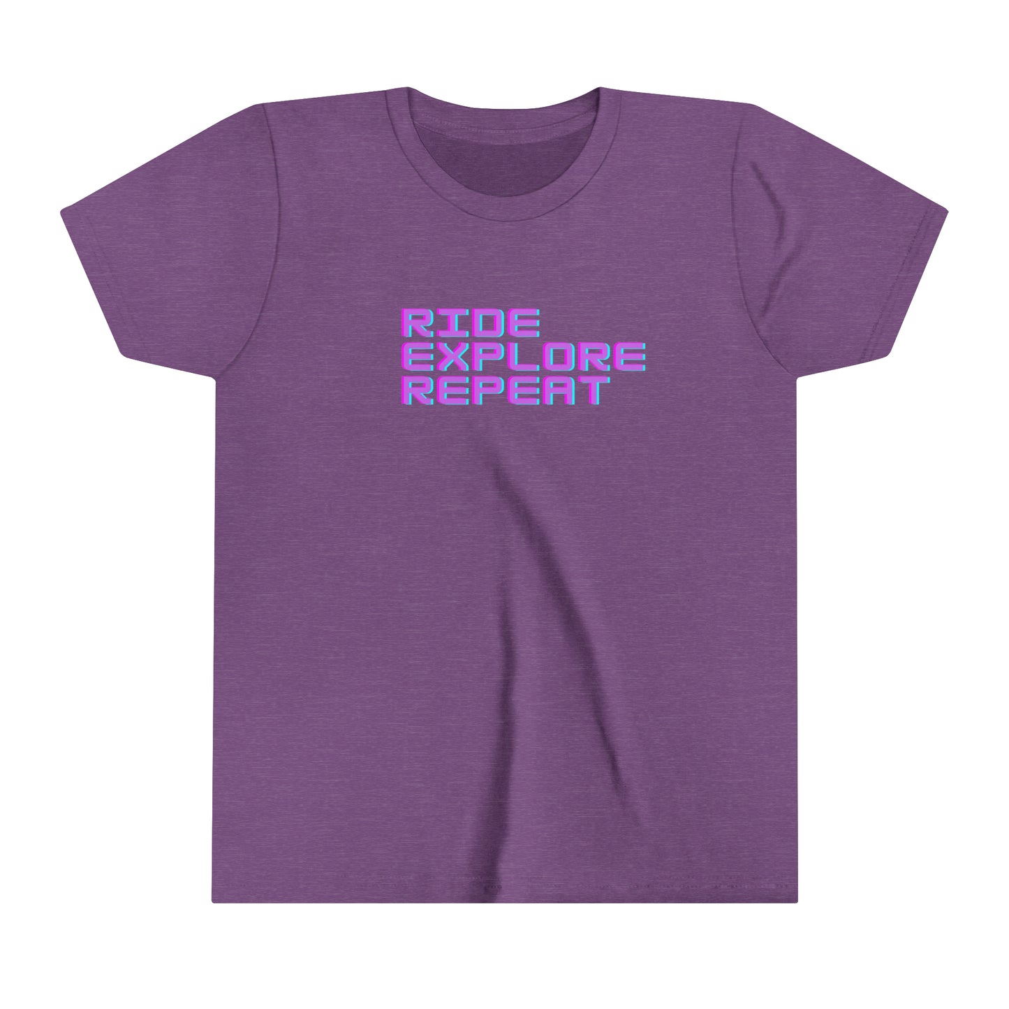 Ride Explore Repeat - Words Only - Youth Short Sleeve Tee