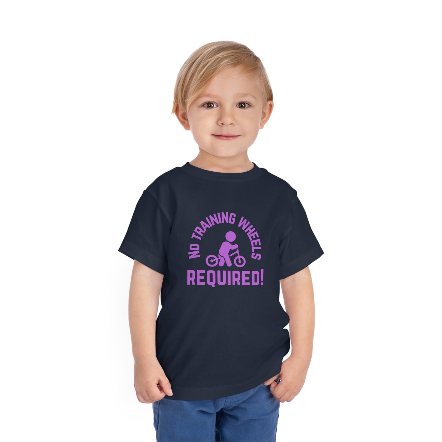 Little Ripper No Training Wheels Required Strider Bike - Toddler Short Sleeve Tee - Purple text