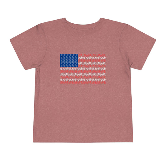 Little Ripper American Bike Flag - Toddler Short Sleeve Tee