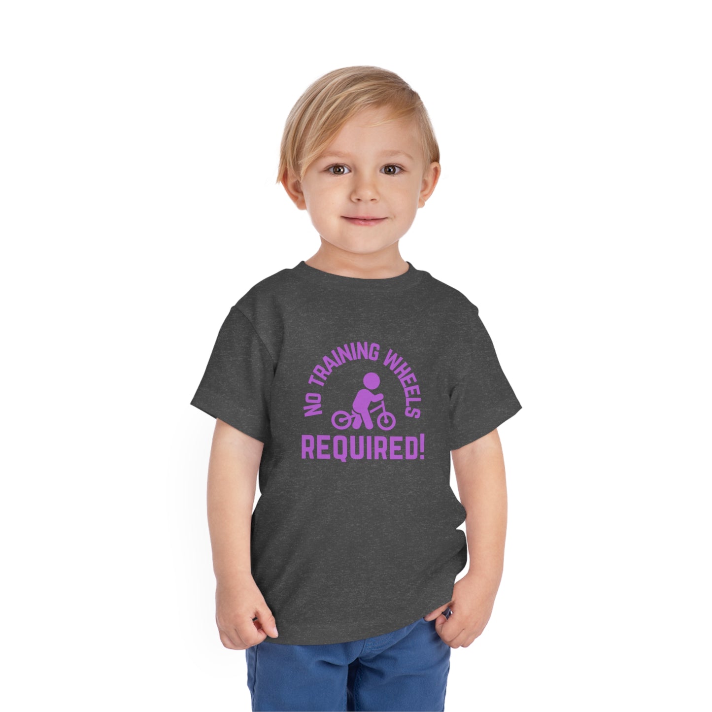 Little Ripper No Training Wheels Required Strider Bike - Toddler Short Sleeve Tee - Purple text