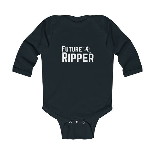 Future Ripper Ski - Long Sleeve Bodysuit - White Logo