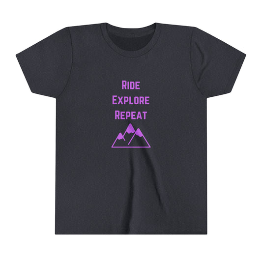 Ride Explore Repeat - Youth Short Sleeve Tee