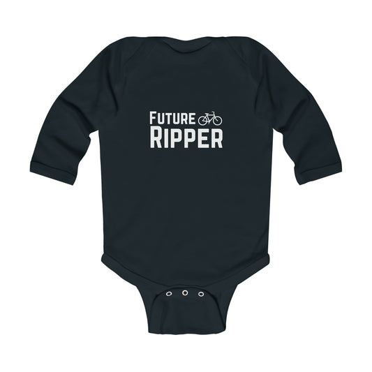 Future Ripper Bike - Long Sleeve Bodysuit - White Logo